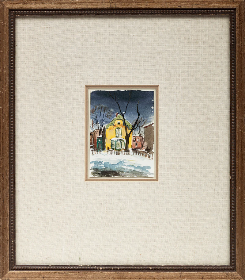Albert Jacques Franck, The Yellow House, watercolour - view 2