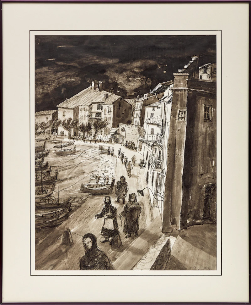 Jack Leonard Shadbolt, Untitled (Street Scene), mixed media on paper, 1961 - view 2