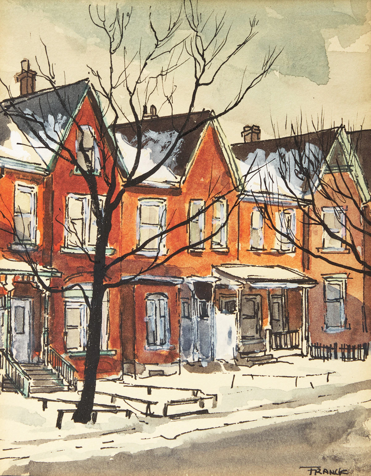 Albert Jacques Franck, Mitchell Avenue, watercolour
