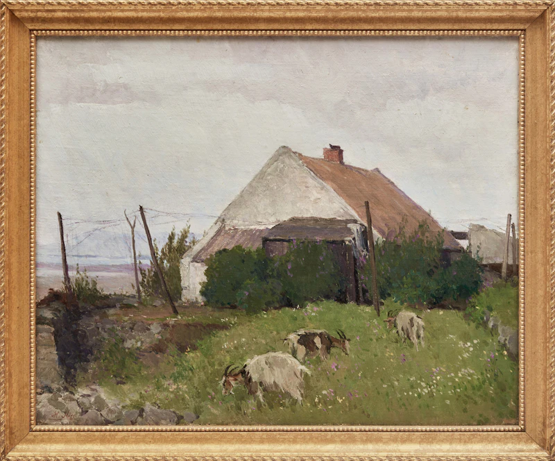 Hans Iten, Cottage near Ardlass (sic) with Snownes (sic) in the Distance, oil on canvas mounted on board - view 2