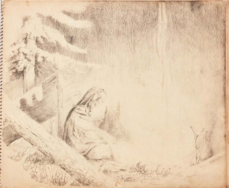 Arthur Shilling, Sketchbook of Drawings, spiralbound sketchbook - view 3