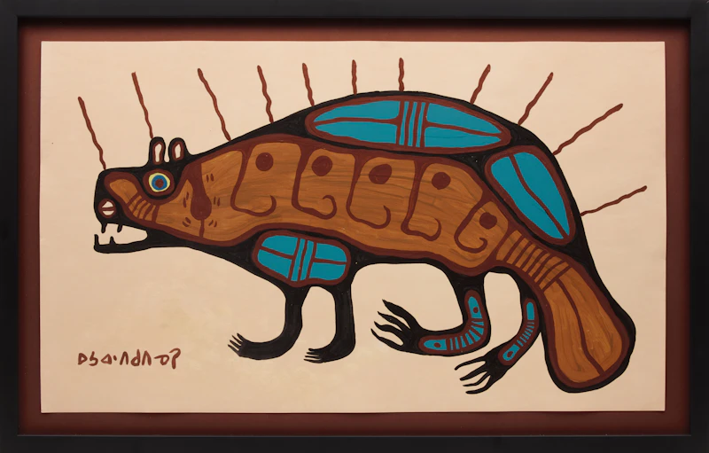 Norval Morrisseau, Untitled (Beaver), acrylic on paper - view 2