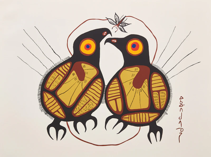 Serenity (Two Birds and A Butterfly) by Norval Morrisseau