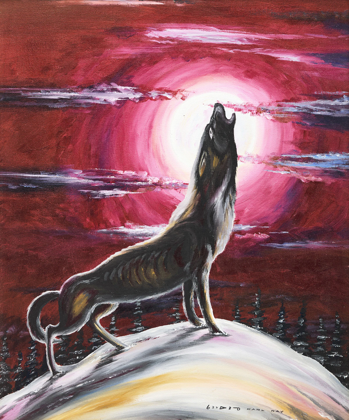 Carl Ray, The Wolf, oil on canvas