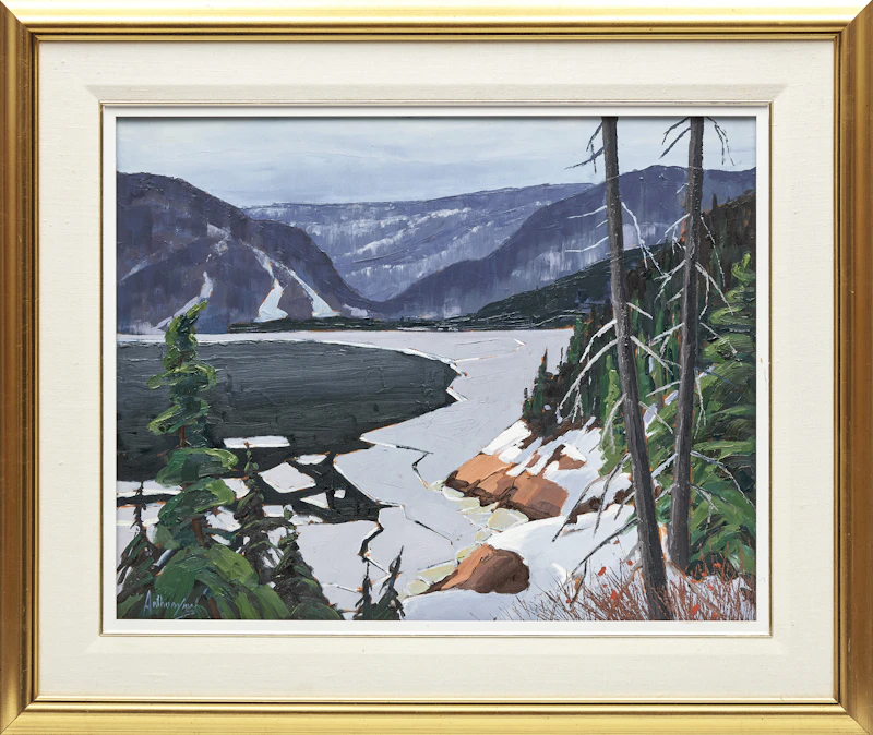 Charles Anthony Law, Winter, Ingonish, Cape Breton, Nova Scotia, oil on panel, 1995 - view 2