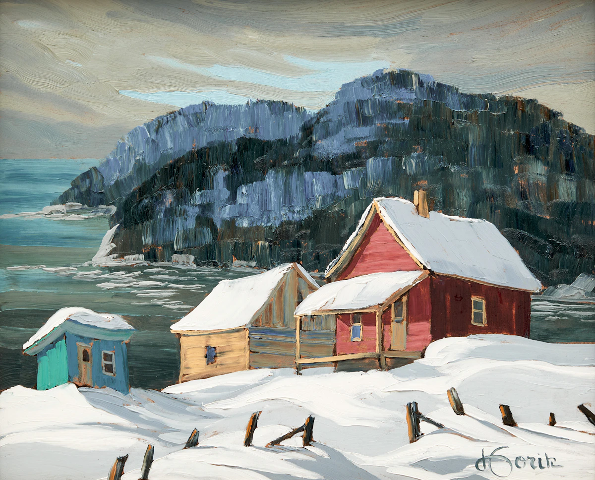 Vladimir Horik, Baie des Rochers, Fleuve St. Laurent; Le Matin aux Eboulements, two oils on board