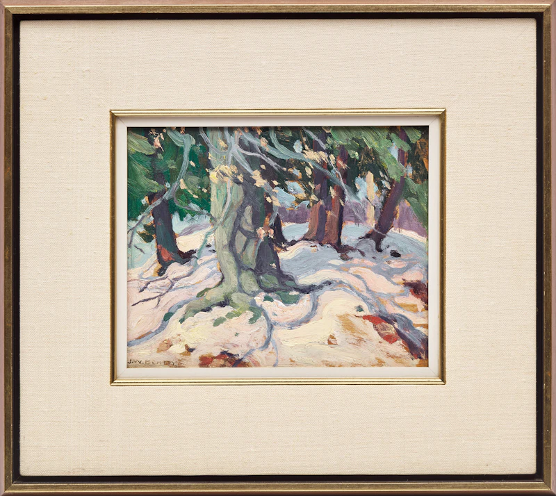 John William Beatty, The Beechwoods in Winter, oil on panel - view 2