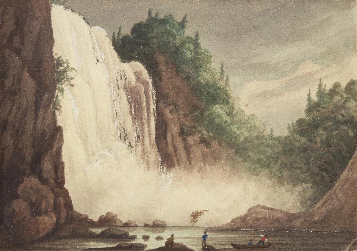 Unknown Artist, Montmorency Falls, watercolour