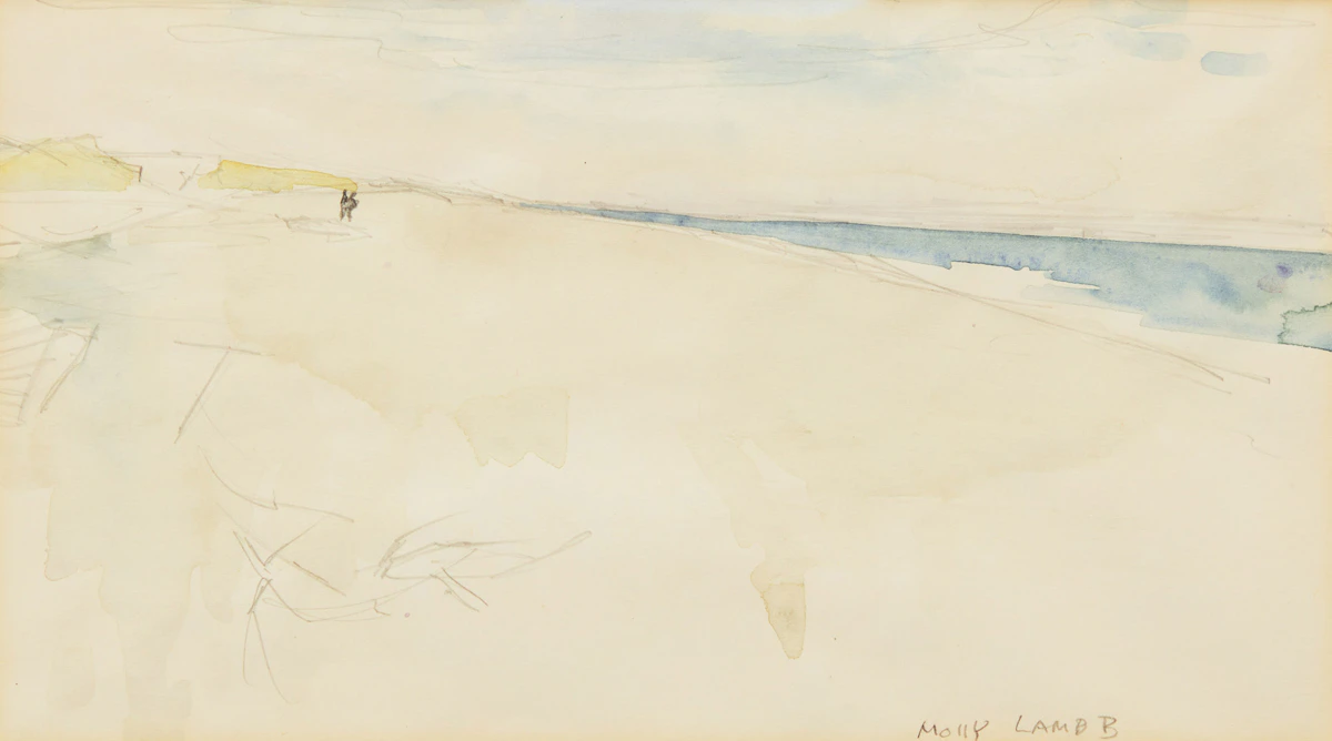 Molly Lamb Bobak, Untitled (Beach Landscape), watercolour