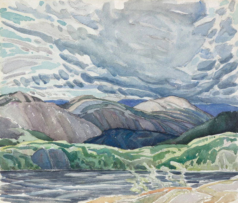 Franklin Carmichael, Untitled - La Cloche Stormy Sky, watercolour