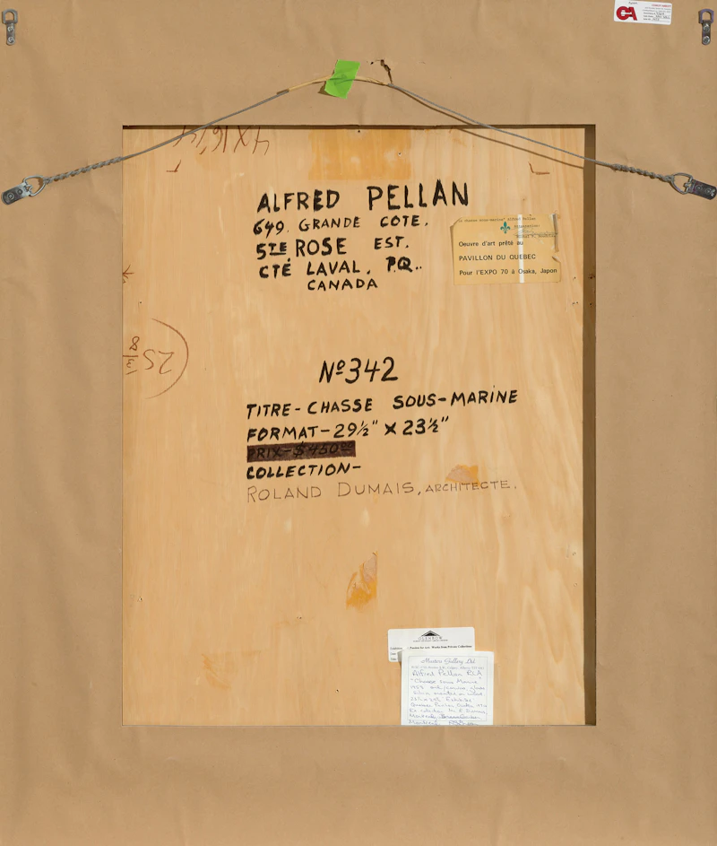 Alfred Pellan, Chasse sous-marine, 1958, oil and silica on board - view 3
