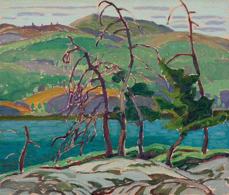 Franklin Carmichael, Dead Pines, Cranberry Lake, circa 1932, oil on board