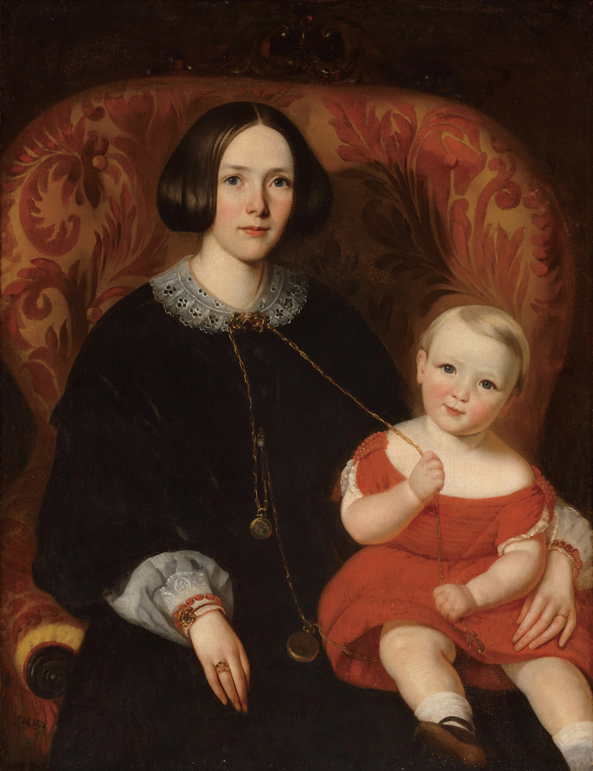 Théophile Hamel, Mrs. David Douglas Young (née Sarah Gunn) with Her Son, George Burns Symes Young, 1852, oil on canvas