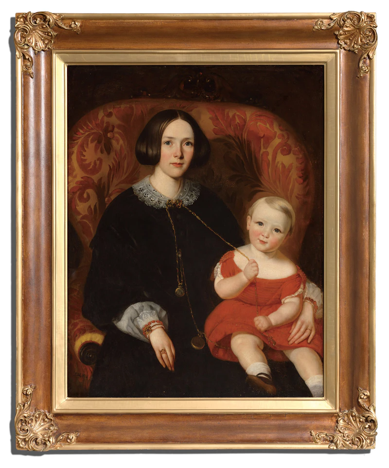 Théophile Hamel, Mrs. David Douglas Young (née Sarah Gunn) with Her Son, George Burns Symes Young, 1852, oil on canvas - view 2