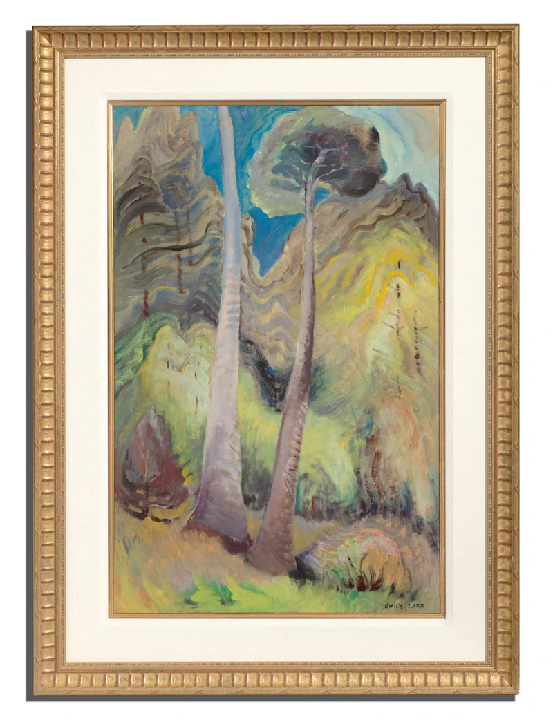 Emily Carr, Tree Boles in September, 1939, oil on paper laid on board, circa 1939 - view 2