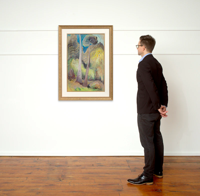 Emily Carr, Tree Boles in September, 1939, oil on paper laid on board, circa 1939 - view 4