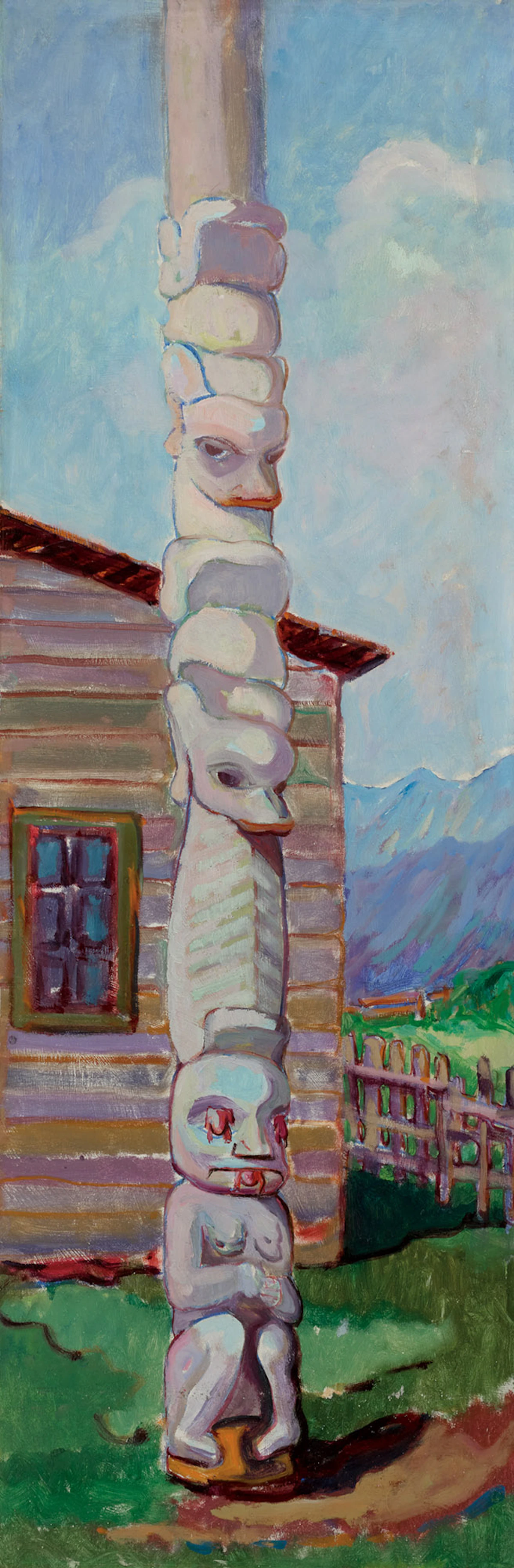 Emily Carr, Pole of Harhu, Kispiox, 1912, oil on board, circa 1912