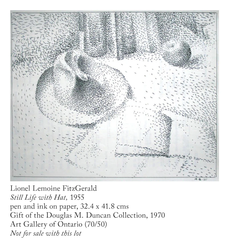 Lionel LeMoine FitzGerald, Still Life with Hat, 1955, oil on masonite - view 5