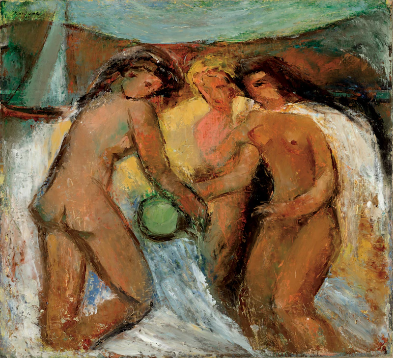 Les trois baigneuses by Paul-Émile Borduas