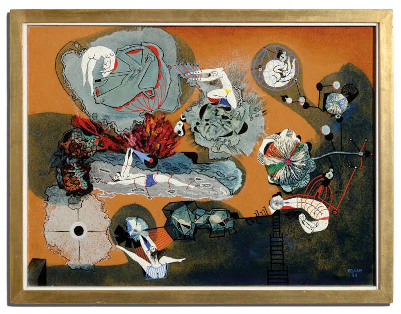 Alfred Pellan, Au soleil noir, 1958, oil and silica on board - view 2