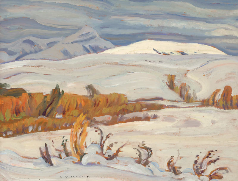 Alexander Young Jackson, Snow in September, 1947, oil on board