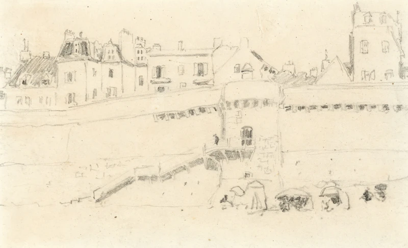James Wilson Morrice, The Ramparts, St. Malo, circa 1898, graphite on paper - view 1