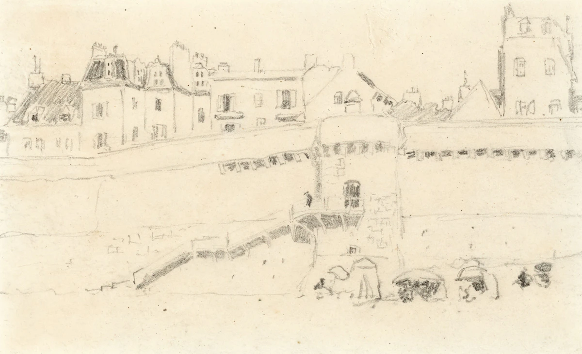 James Wilson Morrice, The Ramparts, St. Malo, circa 1898, graphite on paper