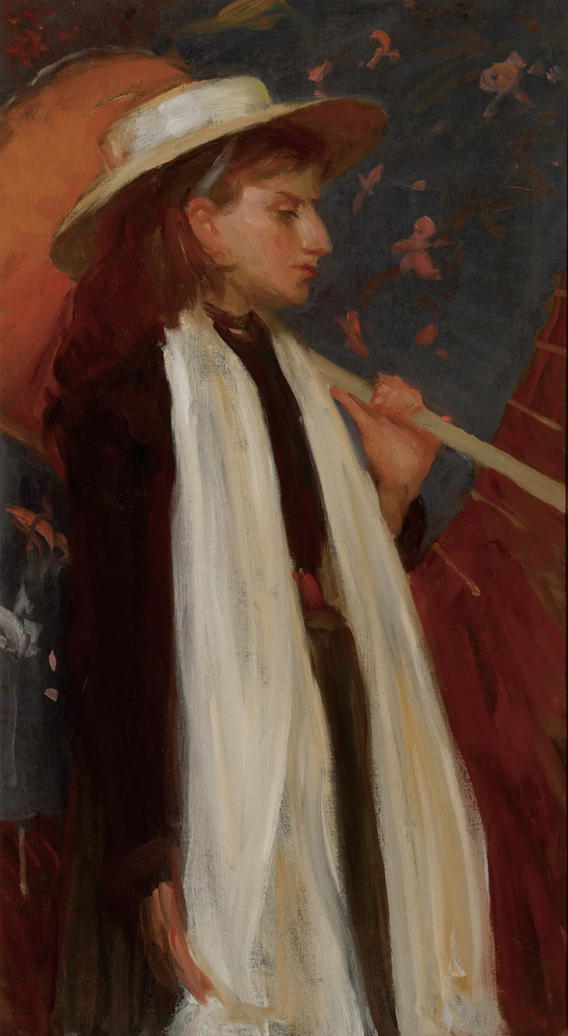 Clarence Alphonse Gagnon, Portrait of a Young Girl, circa 1905, oil on canvas - view 1