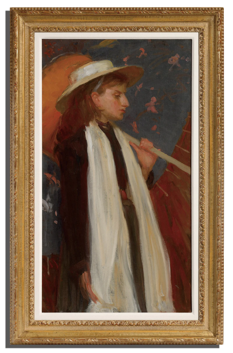 Clarence Alphonse Gagnon, Portrait of a Young Girl, circa 1905, oil on canvas - view 2