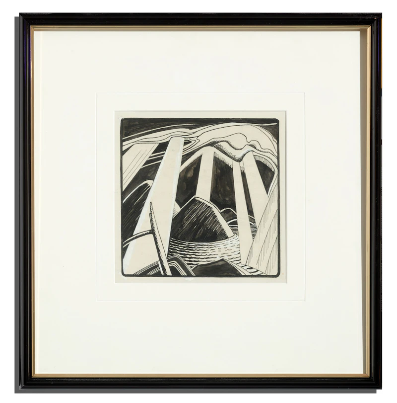 Lawren Stewart Harris, On the North Shore (ID 763), 1928, ink and gouache on paper mounted to card, circa 1928 - view 2