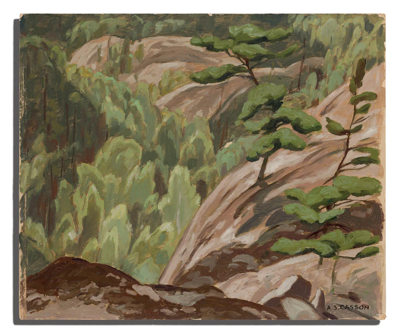 Alfred Joseph Casson, Cliff at Birch Island, 1949, oil on board - view 4