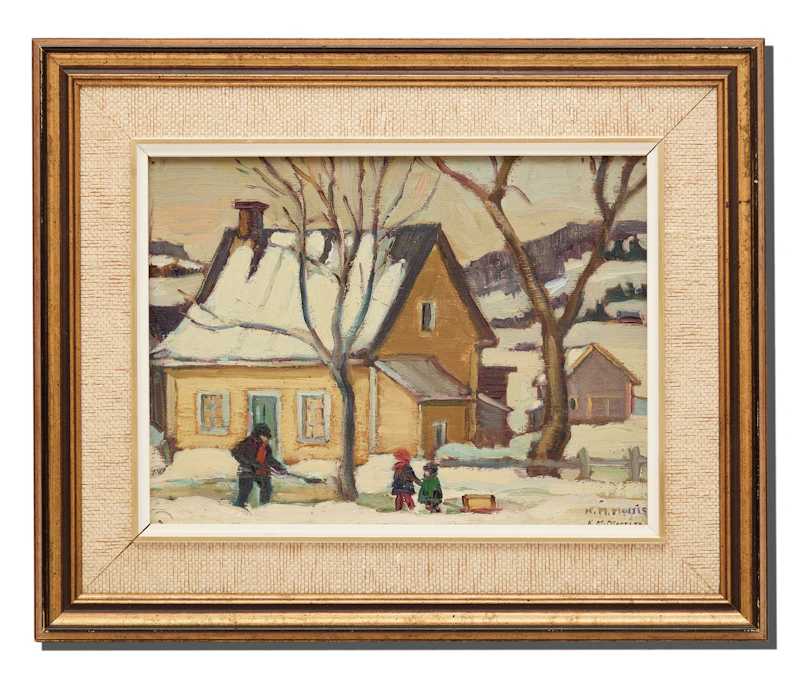 Kathleen Moir Morris, Yellow House, St. Sauveur, Quebec, circa 1930s, oil on board, circa 1930 - view 2