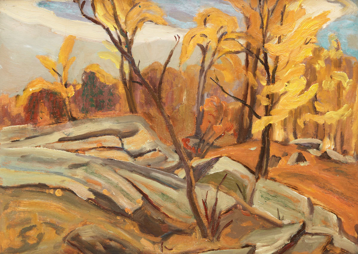 Frederick Grant Banting, Rock Island Near French River, oil on board