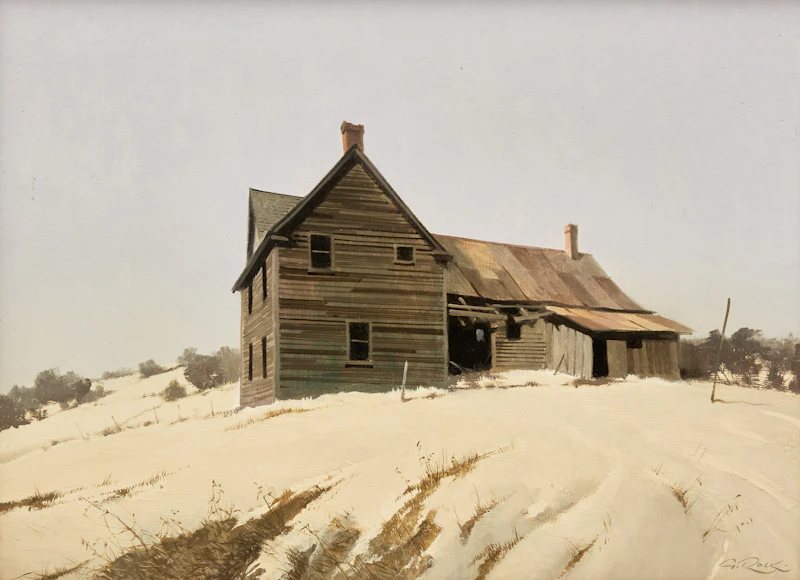Geoffrey Allan Rock, Derelict (Near Foremost Alberta), oil on board, 1984 - view 2