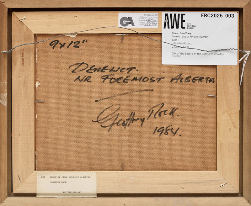 Geoffrey Allan Rock, Derelict (Near Foremost Alberta), oil on board, 1984 - view 4