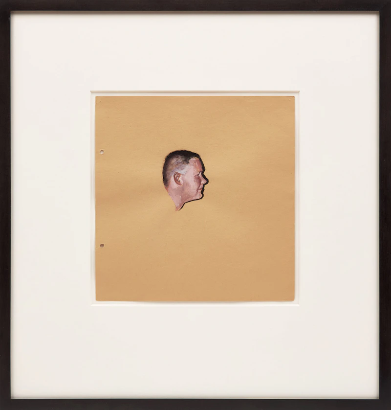 Tim Gardner, Untitled (Man in Profile); Untitled (Red, with Cigarette), two mixed medias on paper - view 2
