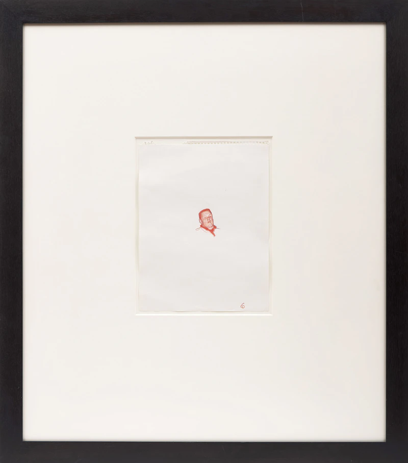 Tim Gardner, Untitled (Man in Profile); Untitled (Red, with Cigarette), two mixed medias on paper - view 5