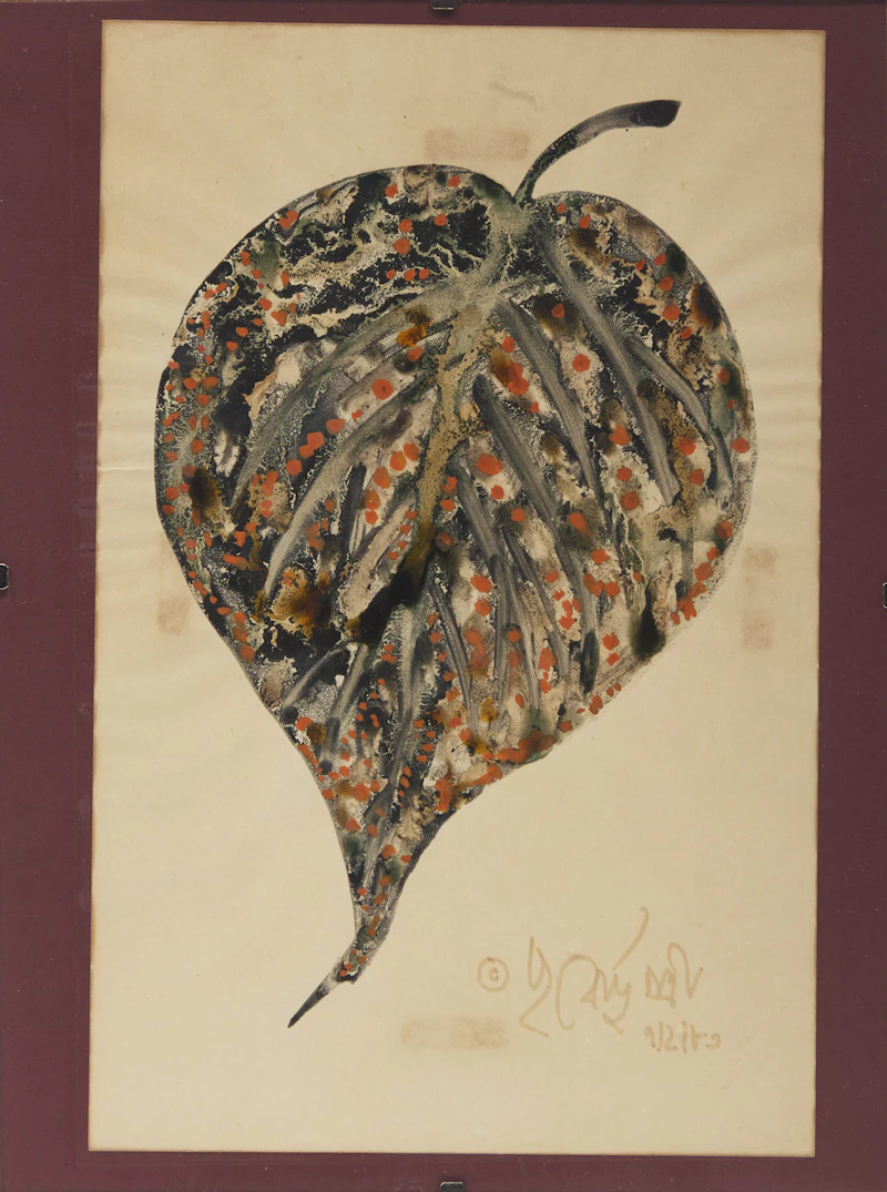 Poonen Duputtree, Plant Study and Two Floral Studies, watercolour on card and two watercolours on paper, 1989 - view 2