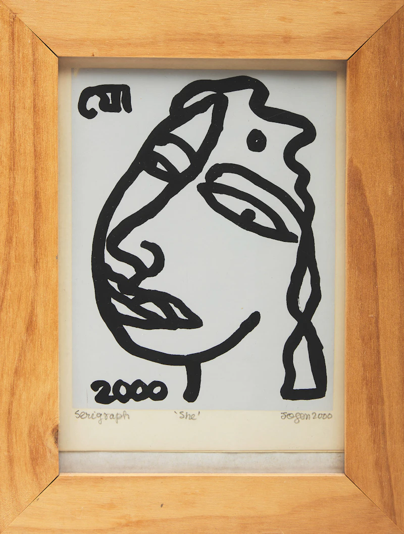 Jogen Chowdhury, She, serigraph on paper card - view 2
