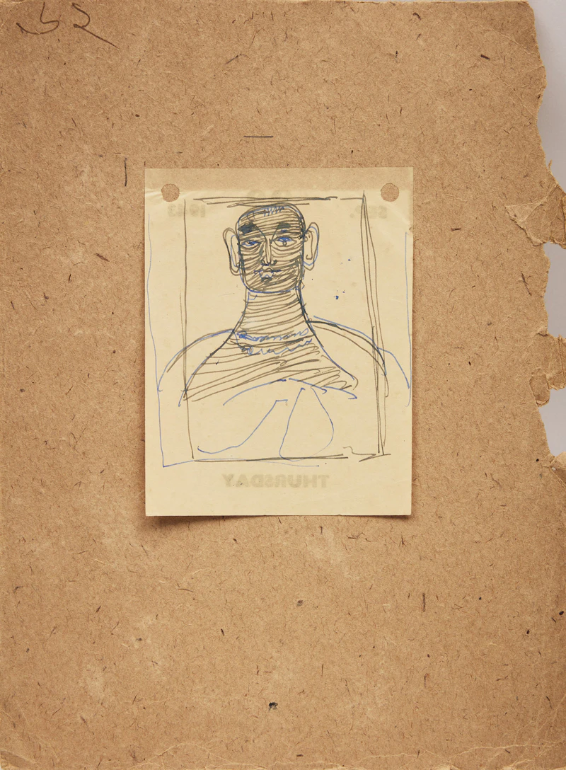 Jamini Roy, Three Sketches, three ink on found pages - view 5