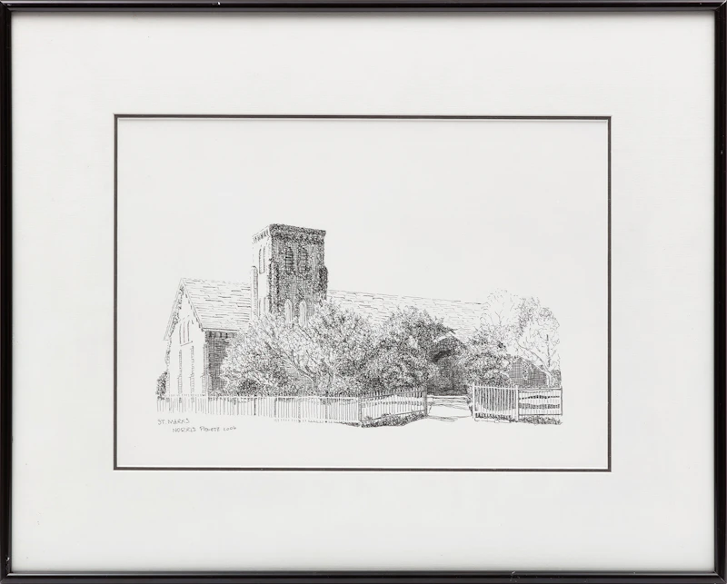 Norris Podetz, St. Mark's, ink on paper - view 2