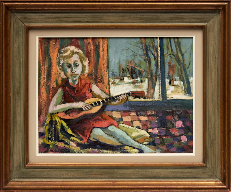 Henri Leopold Masson, Musician, oil on masonite, 1974 - view 2