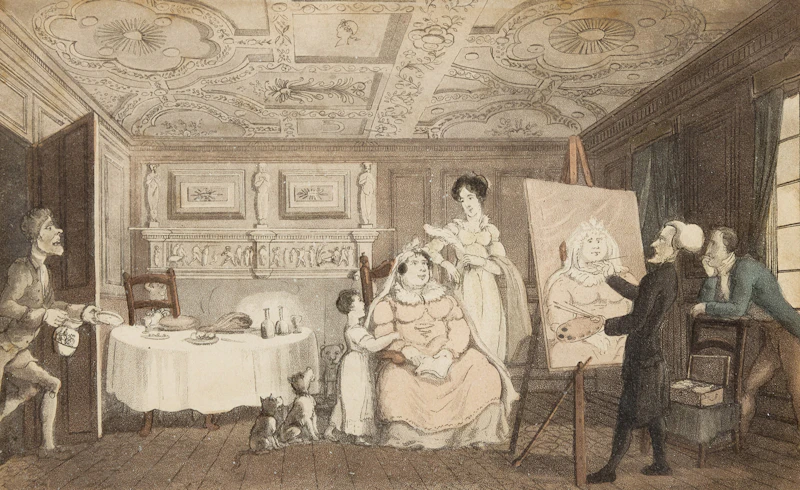 After Thomas Rowlandson, Dr. Syntax Painting a Portrait, engraving - view 1