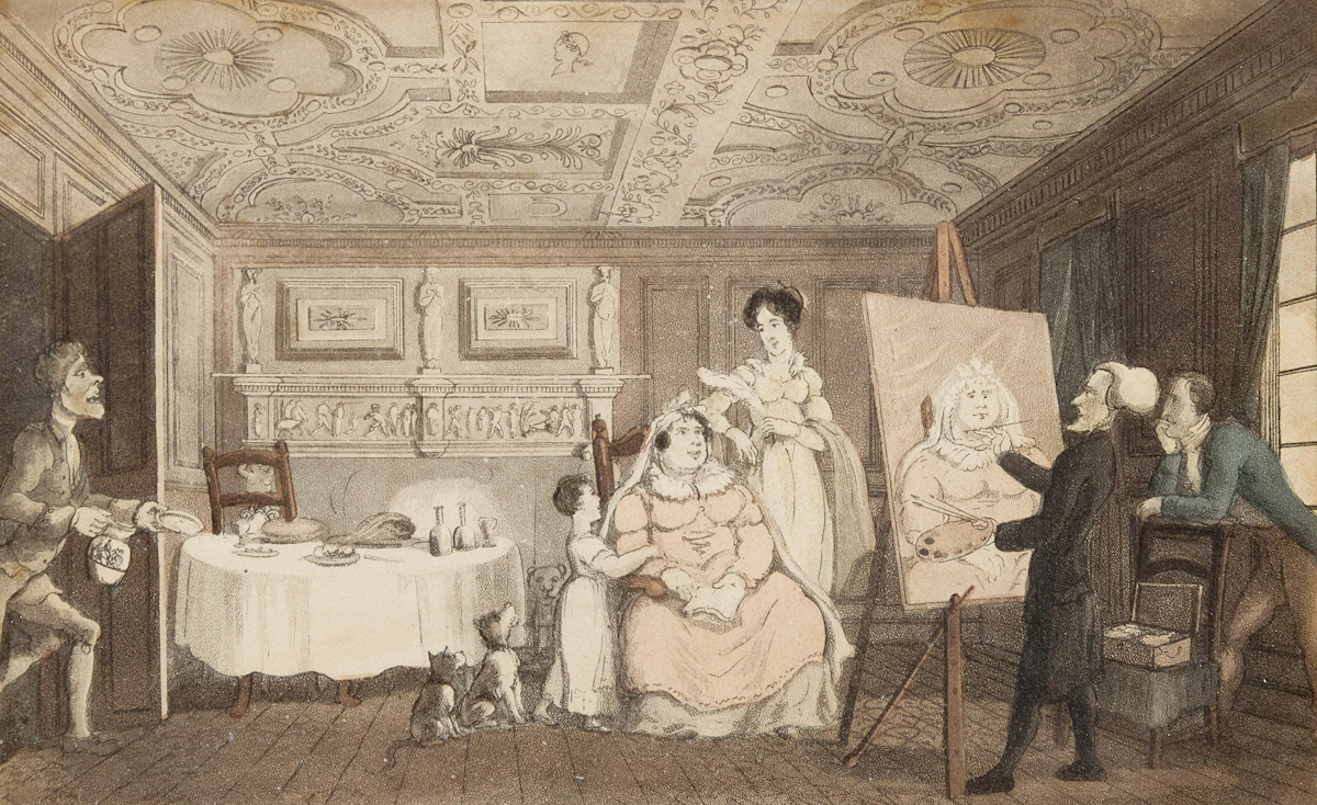 After Thomas Rowlandson, Dr. Syntax Painting a Portrait, engraving