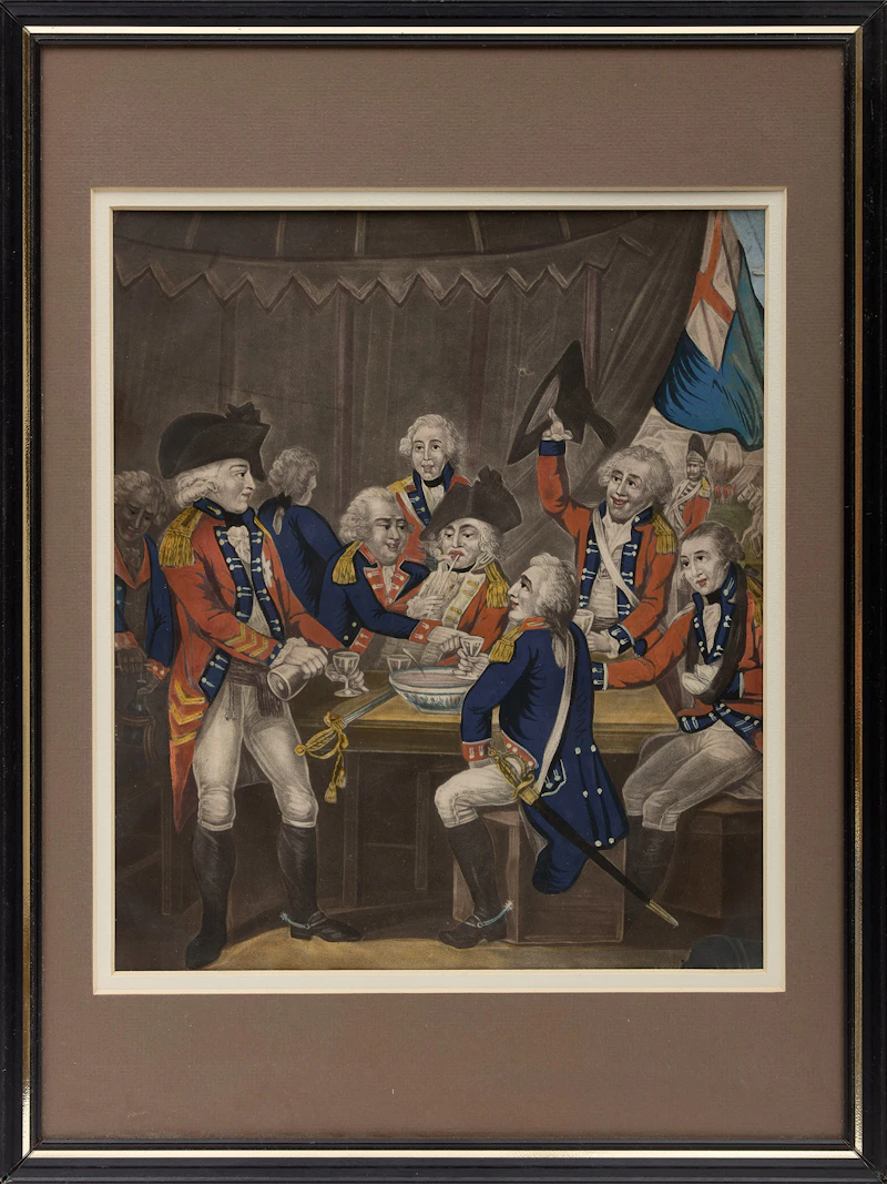 British School, British Soldiers Drowning Care, colour engraving - view 2