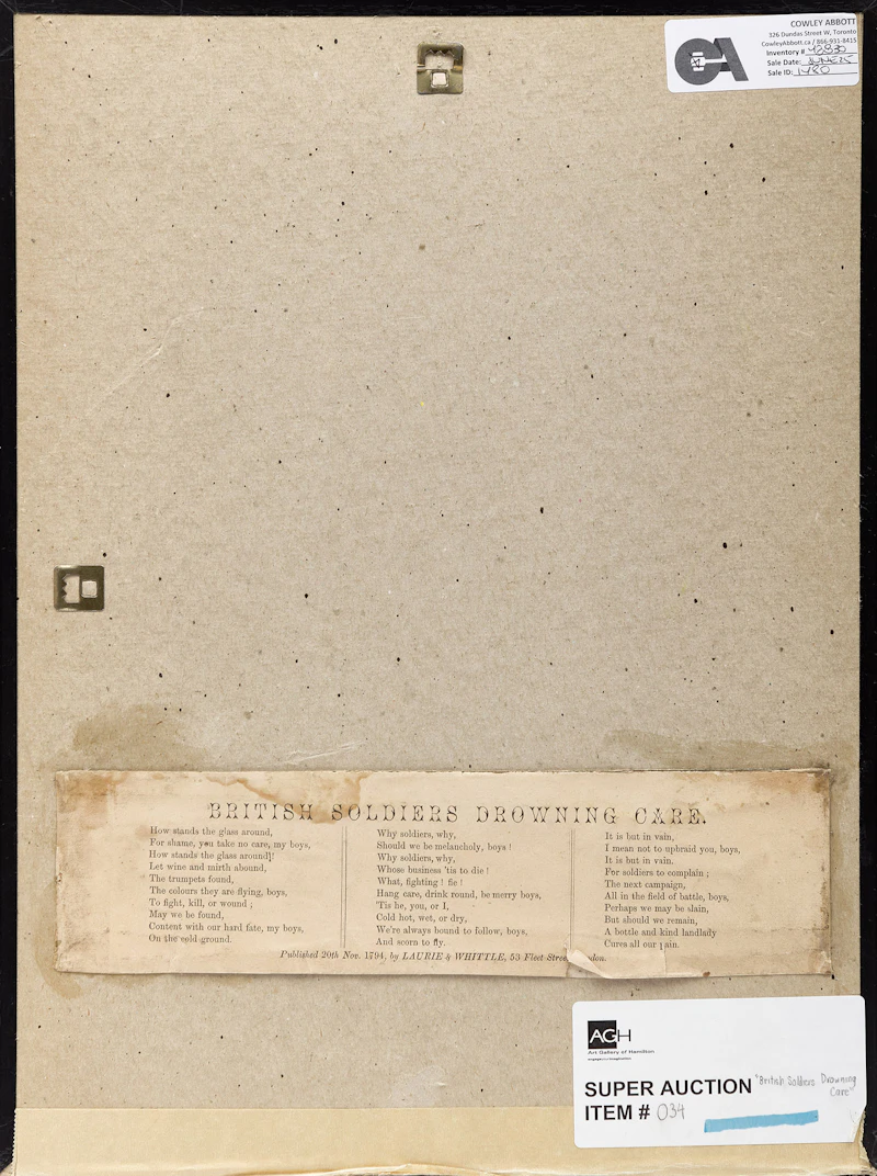 British School, British Soldiers Drowning Care, colour engraving - view 3