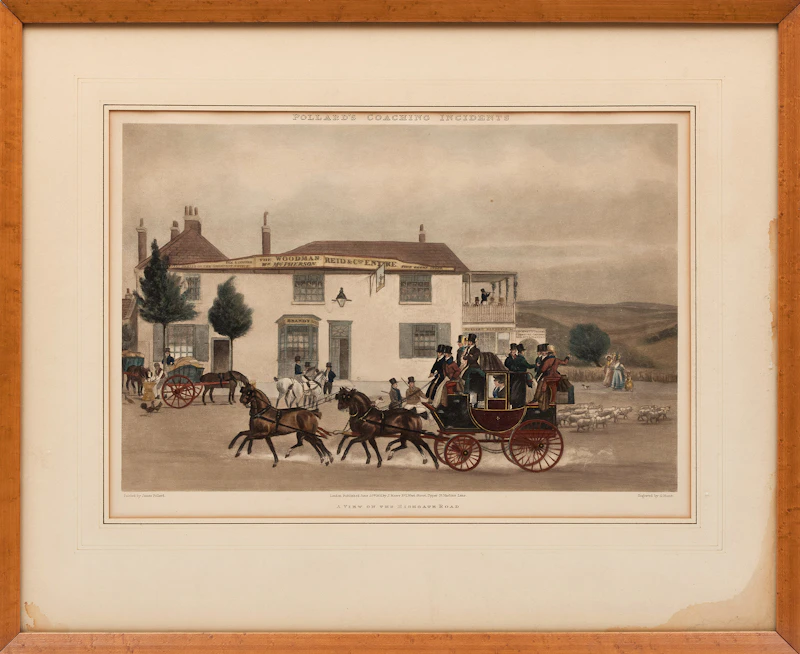 George Hunt, A View on the Highgate Road, colour etching and aquatint - view 2