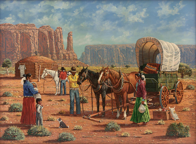 Untitled (Camp of Navajo Family) by Robert Becenti Jr.