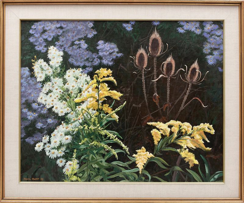 Paul Duff, Aster, Goldenrod and Teasel, oil on canvasboard, circa 1978 - view 2