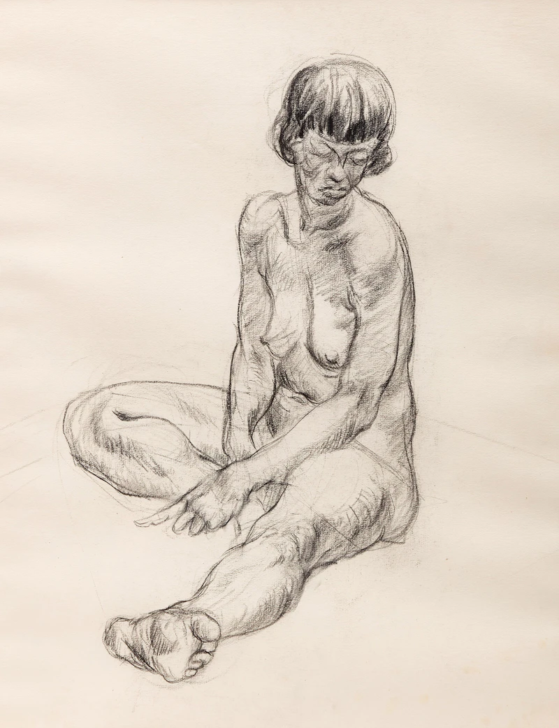 Seated Nude Figure by Gerald Trottier